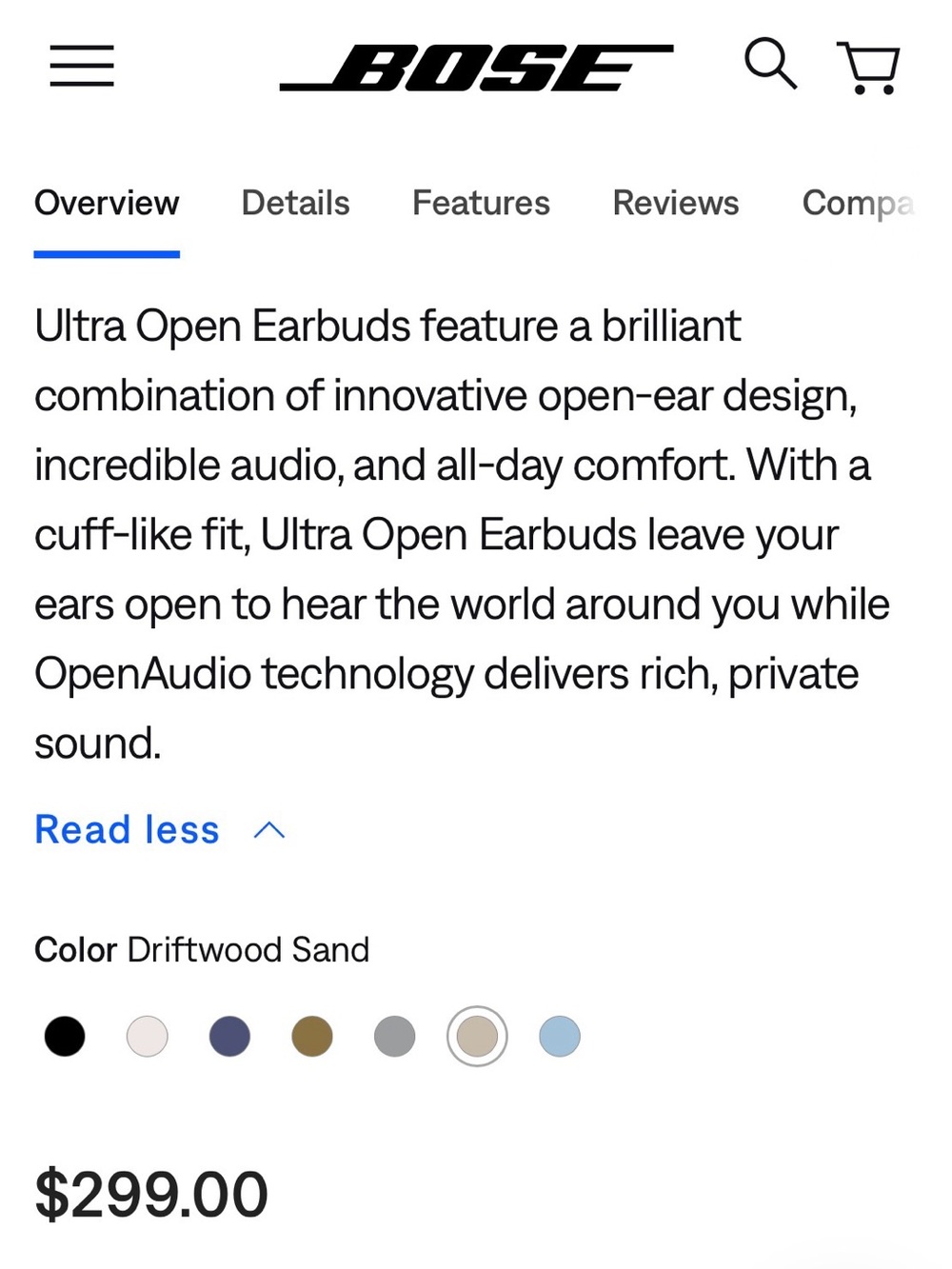Bose Ultra Open Earbuds - Driftwood Sand - Picture 3 of 11